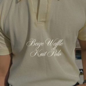 Beige Waffle Knit Polo